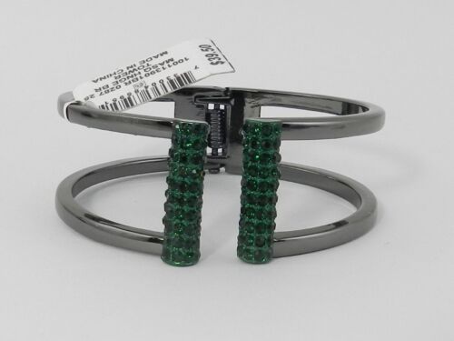 Photo 1 of ALFANI Hematite-Tone Colored Pavé Double Row Cuff Bracelet
