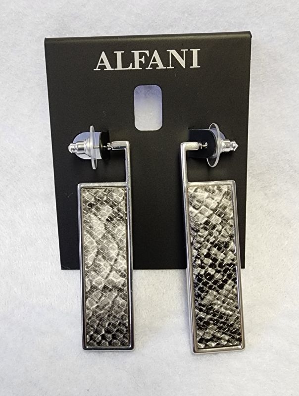 Photo 1 of ALFANI RECTANGLE SNAKE SKING EARRINGS