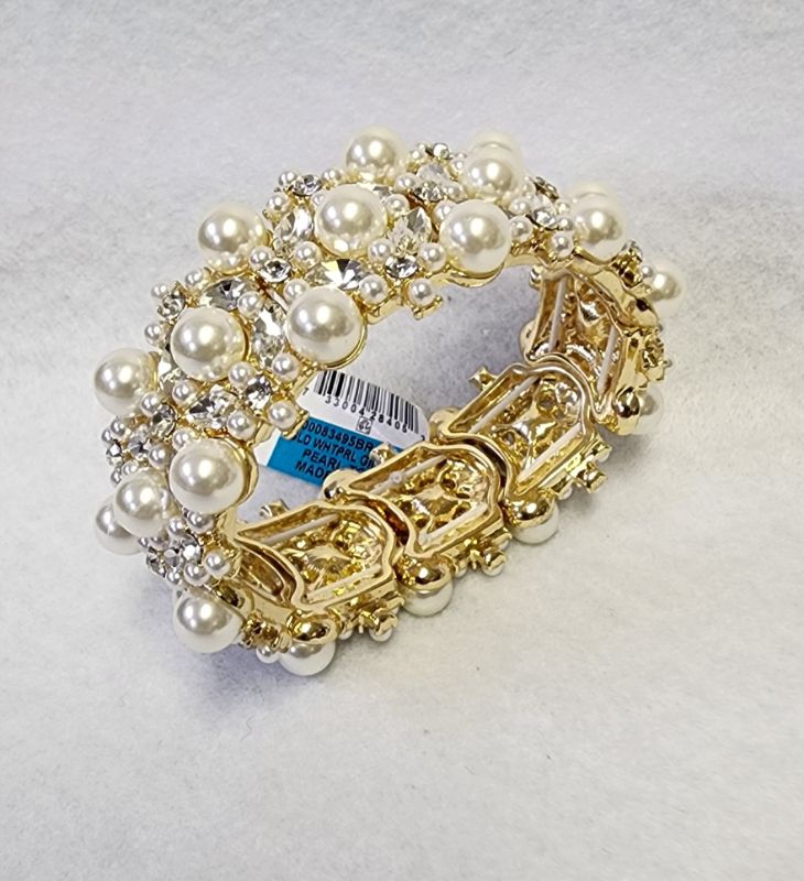 Photo 1 of CHARTER CLUB WOMEN'S STRETCH PEARL LIKE GOLD TONE BRACELET