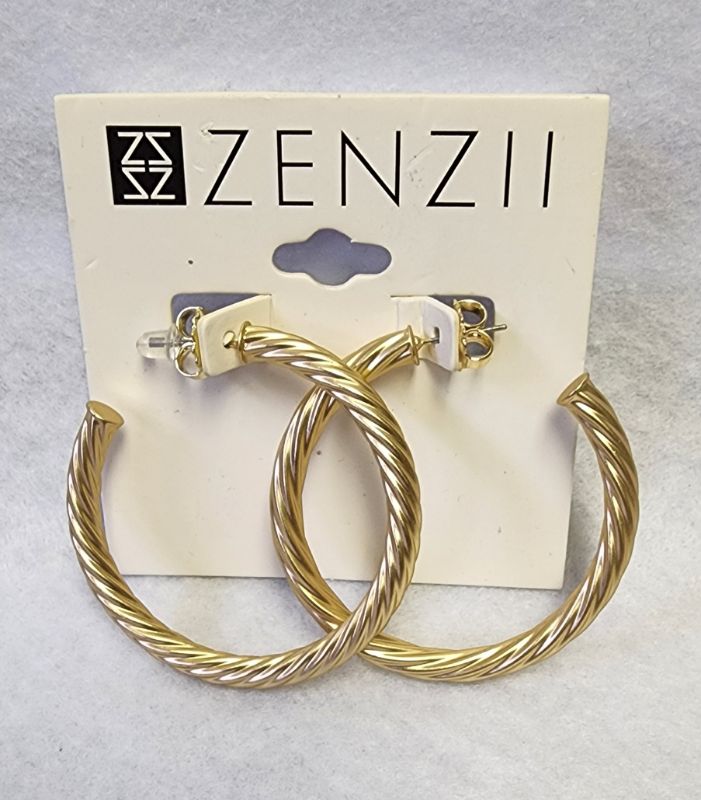 Photo 1 of ZENZII WOMEN'S GOLD TONE HOOP EARRINGS