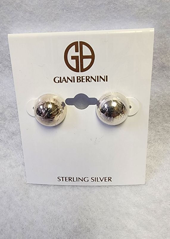 Photo 1 of GIANNI BERNINI STERLING SILVER DOME EARRINGS