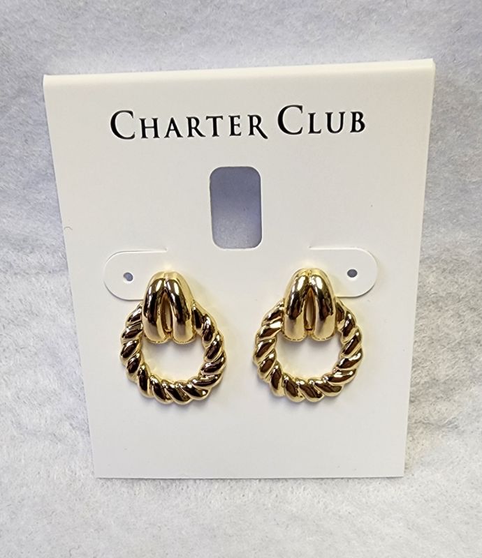 Photo 1 of CHARTER CLUB WOMEN'S GOLD TONE EARRINGS