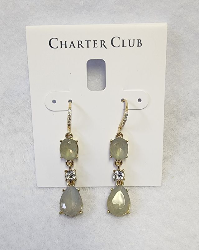 Photo 1 of CHARTER CLUB WOMEN'S GOLD/GREY DROP EARRINGS