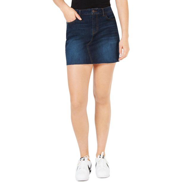 Photo 1 of SIZE 11 Vanilla Star Women's Juniors Denim Raw Hem Mini Skirt Navy 