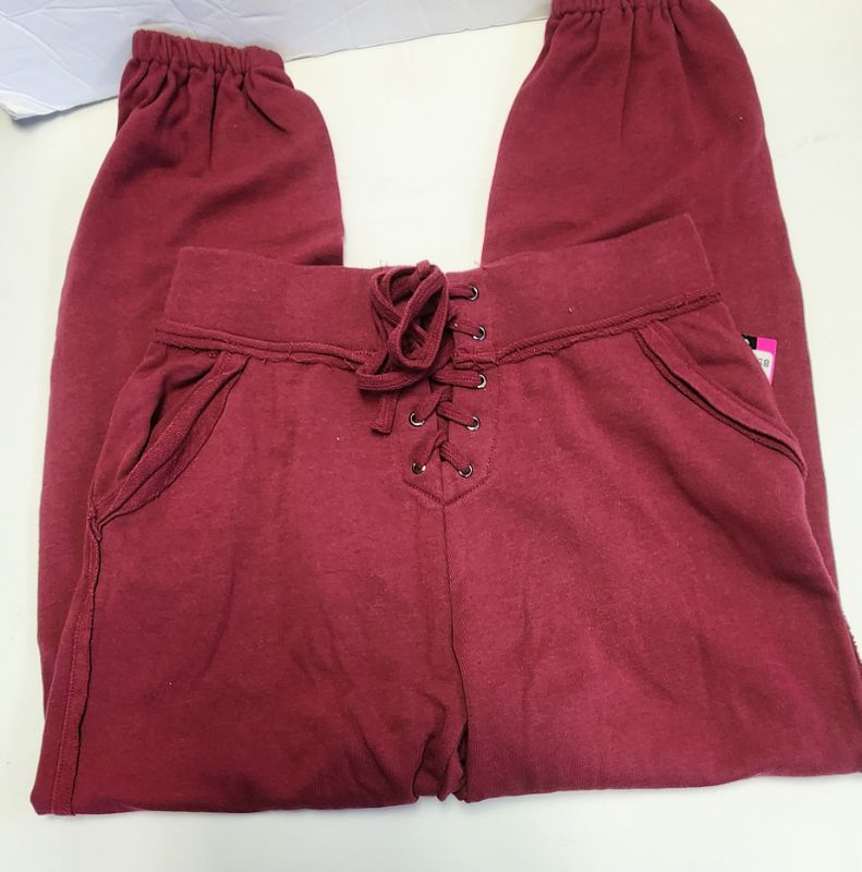 Photo 1 of JUNIOR SIZE S MATERIAL GIRL WOMEN'S JOGGER PANTS BEET RED 