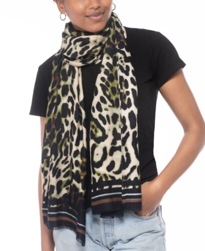 Photo 1 of INC International Concepts Green  Animal-Print Wrap Scarf