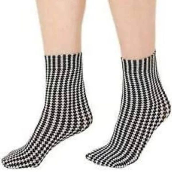 Photo 1 of INC Women's Printed Anklet Socks Black Houndstooth