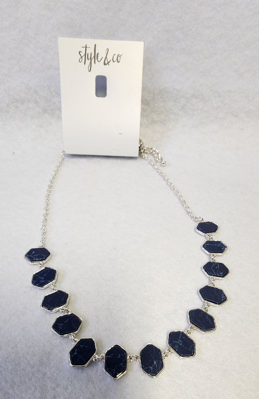 Photo 1 of STYLE & CO SILVER AND BLUE TONE NECKLACE