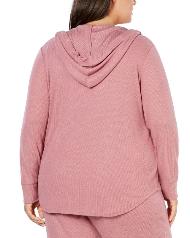 Photo 2 of PLUS SIZE 1X ALFANI INTIMATE LONG SLEEVE WOMEN'S HOODIE - ROSE