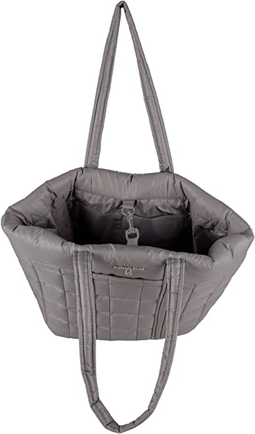 Photo 2 of Michael Kors Stirling Large Tote One Size Heather Grey
 SKU: 30F1S9ST9Y-050. Color: Grey.. A quilted tote bag from Michael Kors features dual top carry handles, one main internal compartment 