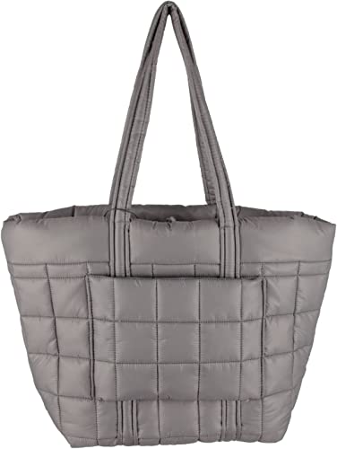 Photo 3 of Michael Kors Stirling Large Tote One Size Heather Grey
 SKU: 30F1S9ST9Y-050. Color: Grey.. A quilted tote bag from Michael Kors features dual top carry handles, one main internal compartment 