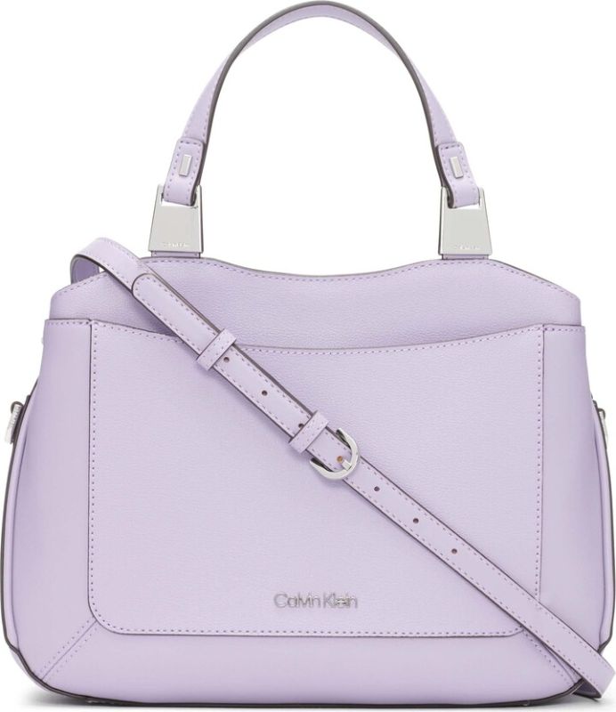 Photo 1 of Calvin Klein Charlie Triple Compartment Satchel Iris
High quality vegan leather 2 exterior slip pockets, 2 interior zip pockets, & 2 interior slip pockets Triple compartment organization & removable crossbody strap