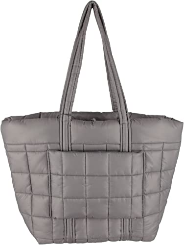 Photo 2 of Michael Kors Stirling Large Tote One Size Heather Grey
 bag; 13-1/2"W x 9-1/4"H x 6-1/2"D 
Dual carry handles
Dog-clip closure
Silver or gold tone hardware, varies by color , front slip pocket
Interior slip pocket
100% Polyester