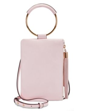 Photo 1 of INC INTERNATIONAL CONCEPTS
Charlii Bangle Crossbody, Created For Macy's In Powder Pink/gold
9"W x6"H x .5"D
Small sized bag
Zipper Closure
Interior:2 interior slip pocket & 1 zip pocket
Exterior: 1 top ziper,1 metal handle