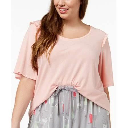 Photo 1 of SIZE 3X Hue Women's Plus Size Bell Ruffled Sleeve Pajama Top, Women's