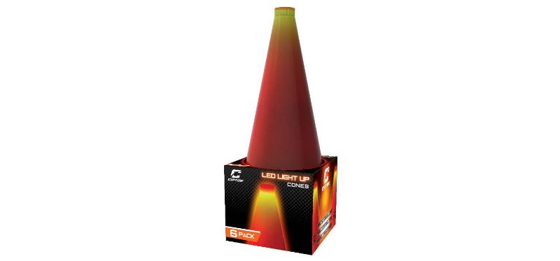Photo 1 of Cipton Glow in The Dark Agility & Traffic Cones, Dual LED Bright Lights for Ultimate Night Time Game, Waterproof, Battery Powered, Set of 6 LED Light Up Cones