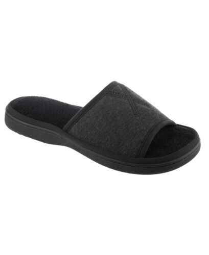 Photo 1 of  SIZE XL 9.5-10 Isotoner Signature Women's Heathered Jersey Tavi Slide Slipper Black 