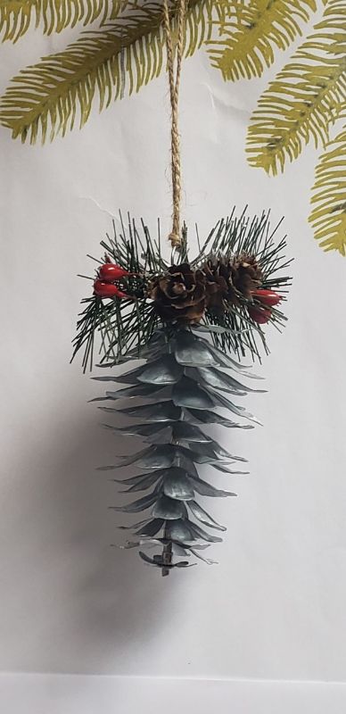Photo 1 of Holiday Lane Tin Pine Cone Ornament