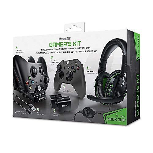 Photo 1 of dreamGEAR 8 in 1 Gamers Kit for XBOXONE: Includes Charging dock/USB/Gaming Headset/Protective Covers and (2) 800 mah Rechargeable batteries (6631) Xbox One. This 8-piece kit for your Xbox One keeps you focused on gaming, not dwindling battery life. The 10