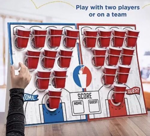 Photo 2 of Studio Mercantile Free Throw Beer Pong Target Party Game. f you love beer pong, you'll love the chandelier target variation. Stack cups at different heights for a variation on the classic drinking game. Improve your aim and try to throw the pong balls int