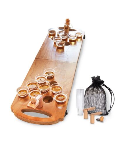 Photo 2 of Studio Mercantile WOODEN BEER PONG GAME - Fun Adult Party Drinking Game 