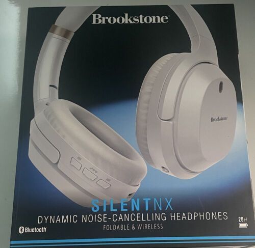 Photo 1 of Brookstone Silent NX Dynamic Noise Cancelling Cordless BlueTooth Headphones.With the latest active noise-cancelling technology, you can tune everything out and listen peacefully to your favorite songs Listen to every beat, vocal line, and solo in rich, de