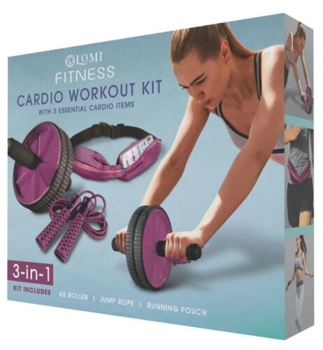 Photo 2 of Lomi 3-in-1 Cardio Workout Kit, Ruby, Great Christmas gift set! Engage and strengthen your core with gliding discs from sharper image. These discs are useful for a variety of exercises, including lunges, squats, and upper body movements. Ab rollers dimens
