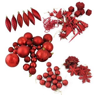 Photo 1 of Northlight 125 Club Pack of Shatterproof Candy Apple Red Christmas Ornaments