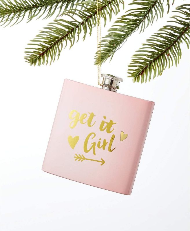 Photo 1 of Holiday Lane Dreamland Get it Girl Pink Flask Ornament