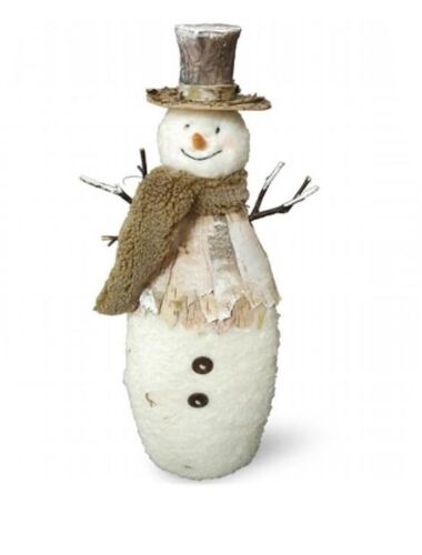 Photo 1 of National Tree Company 15.5-in. Rustic Snowman Table Decor, White! This Snowman figure will add a taste of whimsy to your holiday decorating theme. Constructed with soft cotton fabric and wood grain birch paper, this happy character features fluffy scarf a