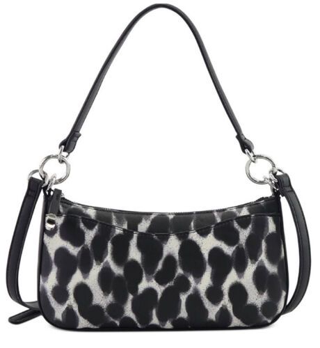 Photo 1 of ALFANI Faux-Leather Baguette Women's Crossbody Shoulder Bag ANIMAL PRINT BLACK