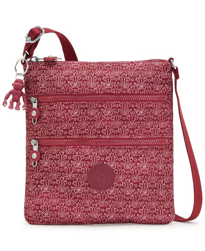 Photo 1 of Kipling cross body bag keiko dotted flower burgundy tan 