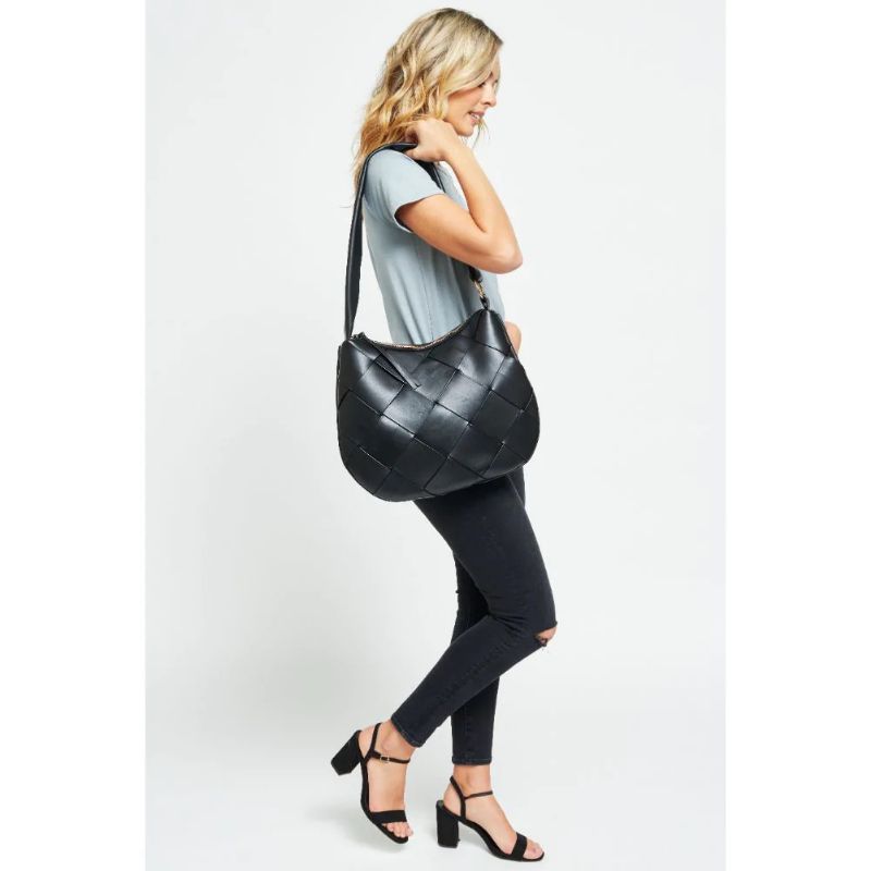 Photo 2 of Urban Expressions Mira Crossbody Messenger Shoulder black. Vegan Leather