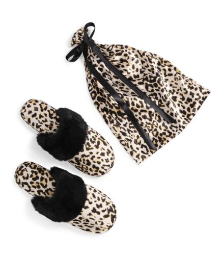 Photo 1 of Size XL INC International Concepts Women's Faux-Fur-Trim Boxed Slippers Cheetah.
