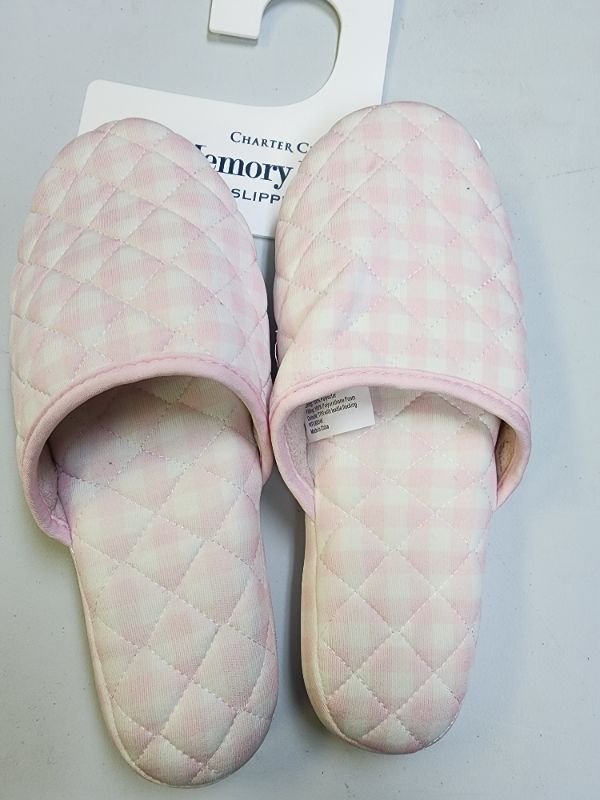 Photo 1 of Size S 5-6 Charter Club Microvelour Logo Clog Memory Foam Slippers Pink 