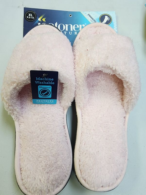 Photo 1 of Size XL 9.5-10 Isotoner Women's Microterry Slide Slipper with Satin Trim.