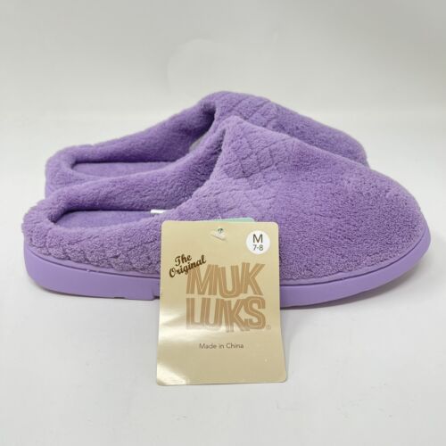 Photo 1 of SIZE M 7-8 MUK LUKS Women's Micro Chenille Trimmed Clog Slippers-Lavender Medium Lavender