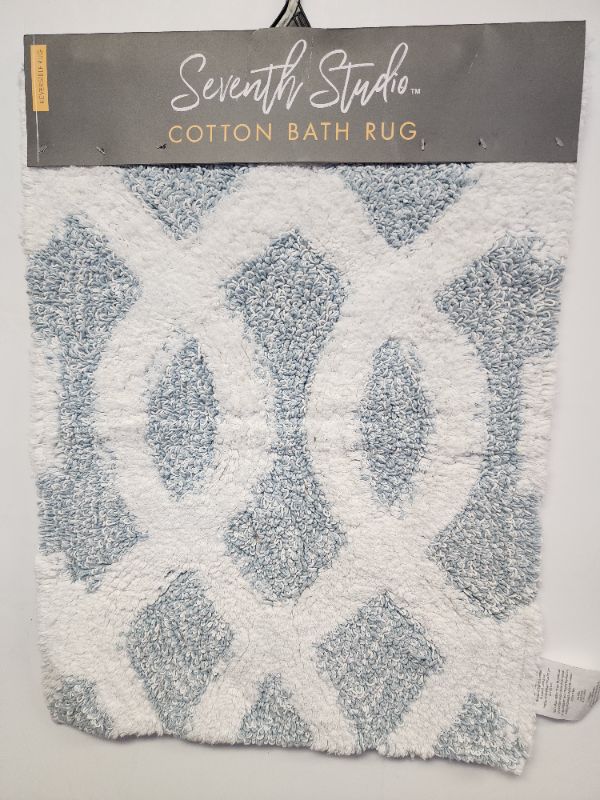 Photo 1 of SEVENTH STUDIO COTTON BATH RUG 17 X 24 HEA-RUG 1724-MA. Add irresistibly soft texture to your bathroom floor with the Seventh Studio Cotton Geo Bath Rug, which features a high-low, tufted geometric design for a dimensional look and feel.
One tufted cotton