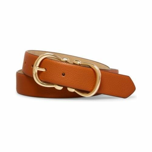 Photo 1 of SIZE S STEVE MADDEN double buckle faux-leather women's belt -Cognac/Brown