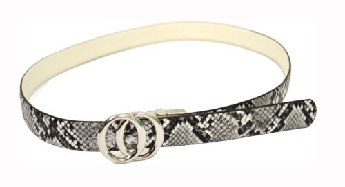 Photo 1 of SIZE M INC International Concepts Double-Circle Reversible Belt White/Snake-Embossed