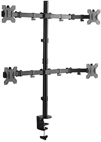 Photo 2 of Stand Steady Clamp-On 4 Monitor Mount Desk Stand | Height Adjustable Quad Monitor Stand with Full Articulation VESA Mounts | Fits Most LCD/LED Monitors.