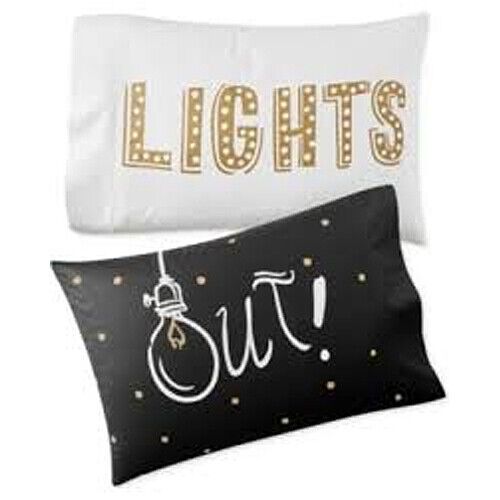 Photo 1 of Martha Stewart STANDARD Pillowcases Whim Paired "Lights Out"