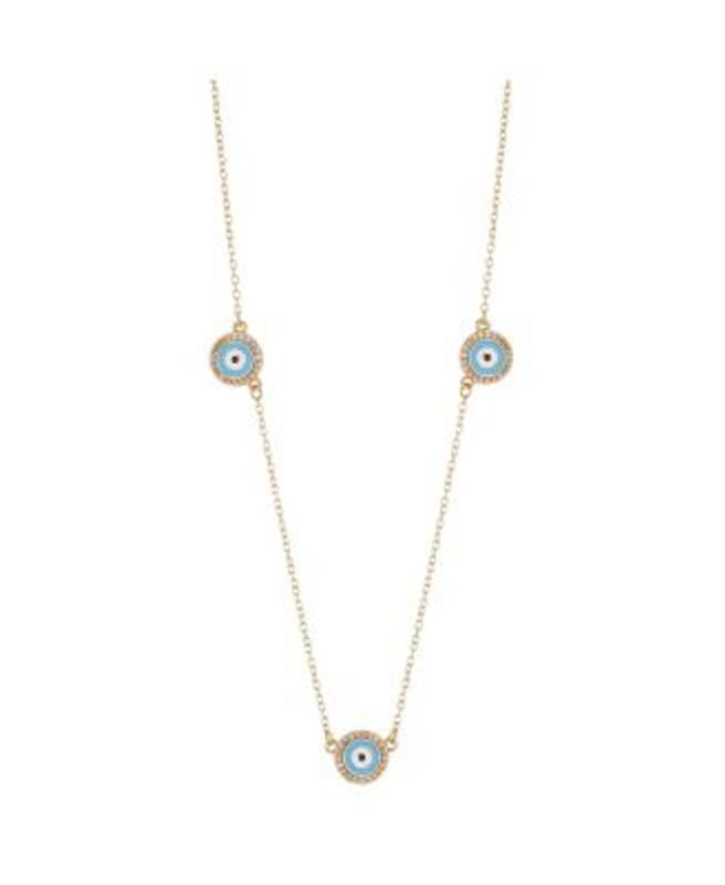 Photo 1 of UNWRITTEN Gold Flash Plated Evil Eye Station Pendant Necklace