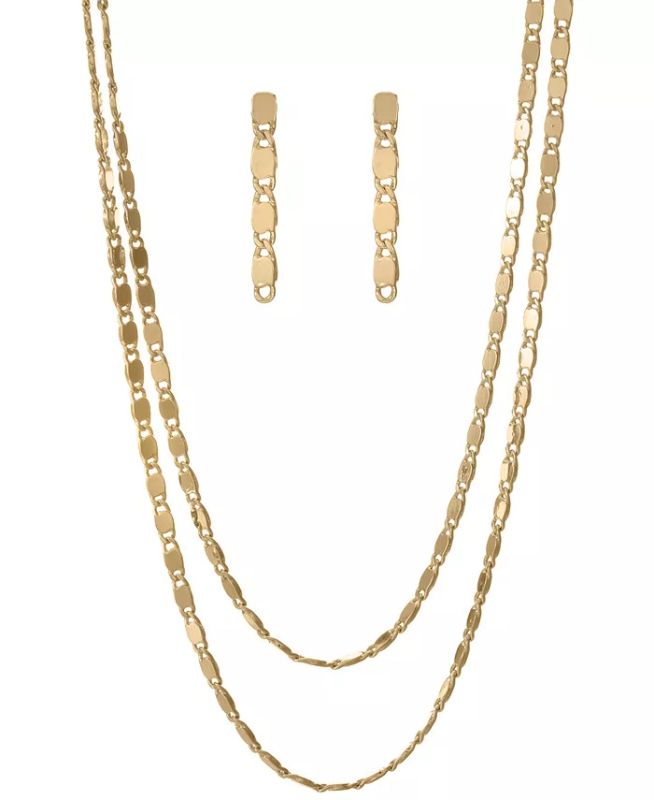 Photo 1 of ALFANI
Gucci Link Layered Necklace & Drop Earrings Set, Created for Macy's