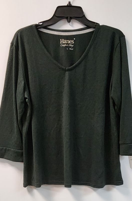 Photo 1 of SIZE L HANES WOMEN'S COMFORT SLEEP PAJAMA TOP BLACK