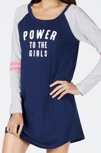 Photo 1 of SIZE PLUS 2X Jenni Short Night Gown/ Sleepshirt  "Power to the Girls" Printed Navy 