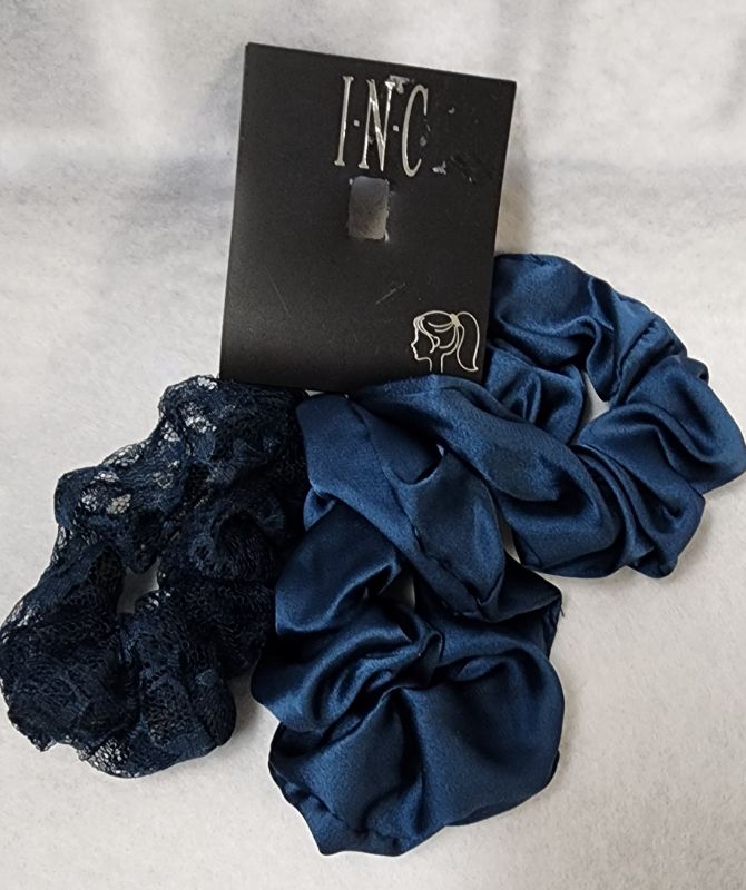 Photo 1 of INC INTERNATIONAL CONCEPTS 3 PIECE NAVY HAIR SCRUNCH