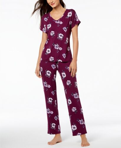 Photo 1 of SIZE M  INC International Concepts Women's Lace Cutout Pajama 2 Piece Set Painted Petals 