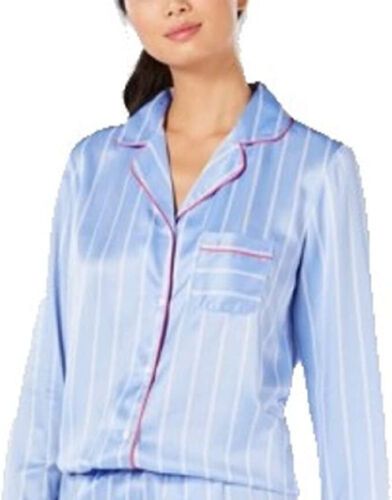 Photo 1 of PLUS SIZE XXXL Charter Club Notch-Collar Satin Pajama Top ONLY Blue