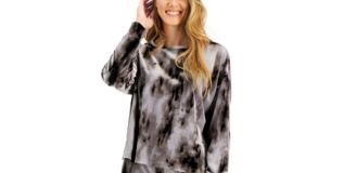 Photo 1 of Jenni Intimates Velvet Tie-dye Long Sleeve Top, Created for Macy's